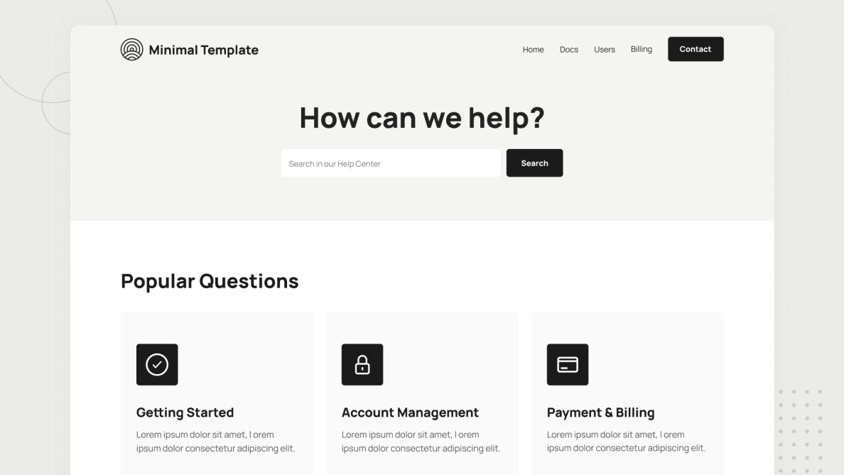 Minimal - HelpScout Template